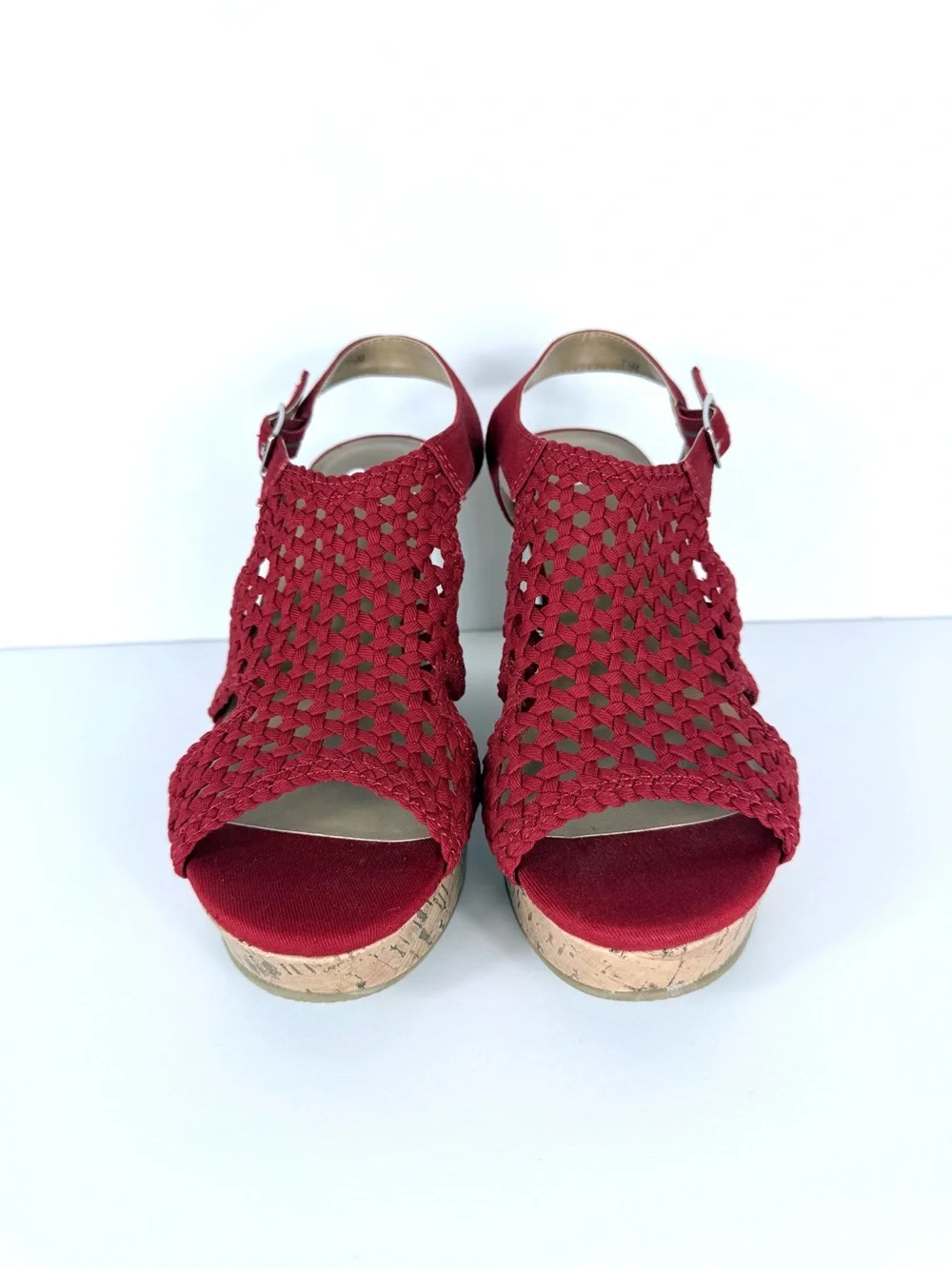 SO Red Wedge Sandals